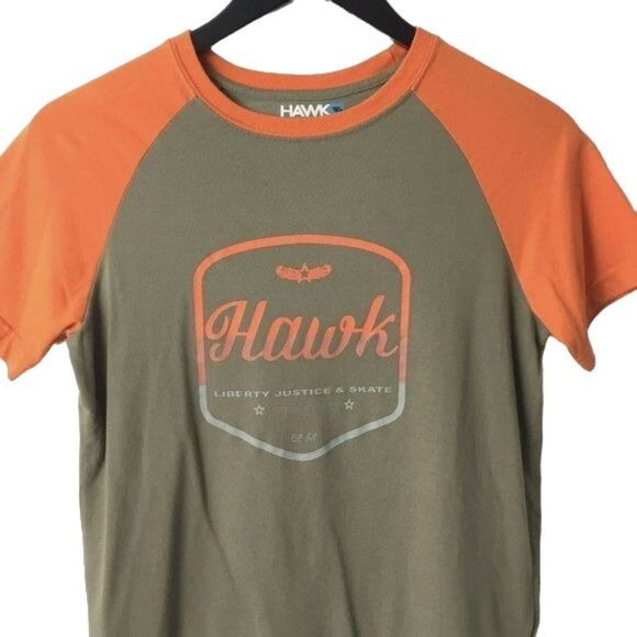 Urban Outfitters Tops - Hawk Tee Shirt Liberty Justice Skate Logo Color Block Graphic T Cotton L